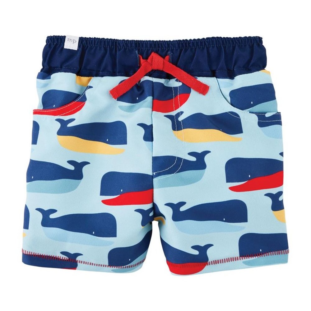 Mud Pie Boy (LG 4T-5T) Summer Whale Swim Trunks NEW